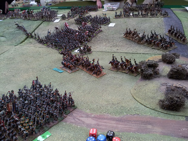 The Allied troops flood down the Pratzen.