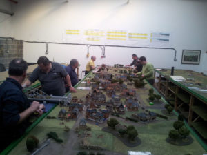 The game in full swing.