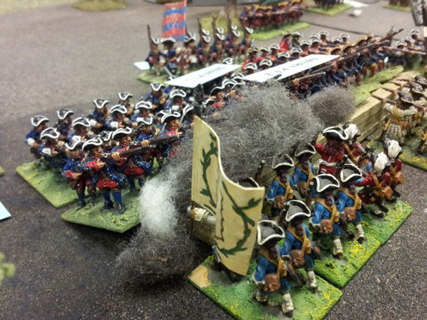 Prussian Infantry engage the French in Lainieres