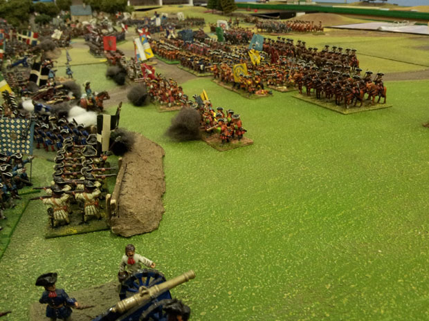 Troops advance into the French right wing
